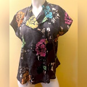 Bitte Kai Rand Floral Linen Double Breasted Top